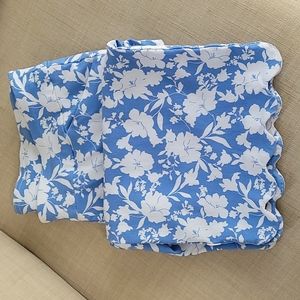Coral Bay Scalloped Hem Shorts Pretty Blue Floral